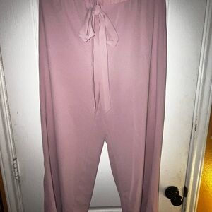 Pink Tie-Waist Pants